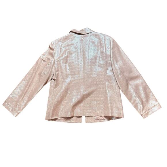 NWT Chico’s Glimmering Blazer Womens Blush Pink Metallic Sheen Jacket Sz 2 (12) - Picture 3 of 8